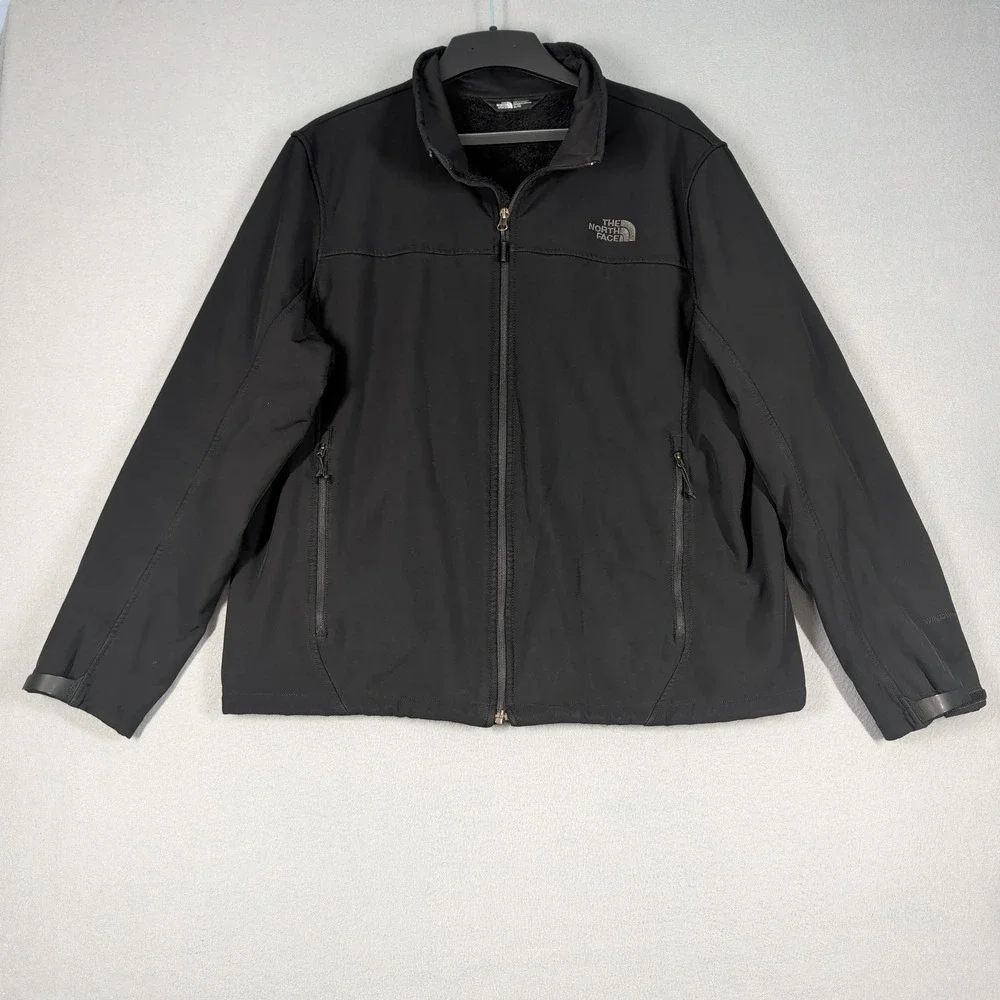 The North Face Jacket Mens XL Black Apex Bionic Softshell Windwall Fleece Lined